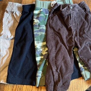 18 month clothing lot (4 pants + onesies and shirt)